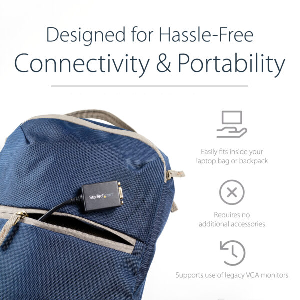 66242720862e77b5db9b5b1e6a8f569bc40f37e5.jpg StarTech.com DisplayPort to VGA Adapter - Active DP to VGA Converter - 1080p Video - DisplayPort Certified - DP/DP++ Source to VGA Monitor Cable Adapter Dongle - Latching DP Connector