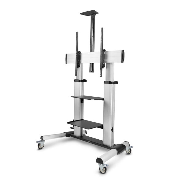 673d9eddc740b9c38635f26caeec2ac11380cbf3.jpg StarTech.com Rolling TV Cart/Stand On Wheels For 60-100inch Flat Screens Up To 220lb (100kg), Height Adjustment via Hand Crank, Mobile/Portable Trolley Mount