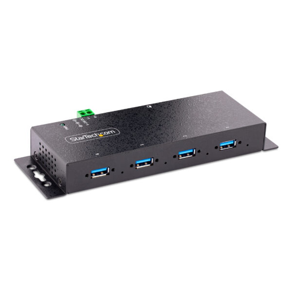 6761c97027fdb1238737dfb0bf1d25259b82a966.jpg StarTech.com 4-Port Industrial USB 3.0 Hub with ESD Protection~4-Port USB 3.0 Hub - 5Gbps - Metal Industrial USB-A Hub - Wall or Desk Mountable USB Data Hub - TAA Compliant USB Expander Hub