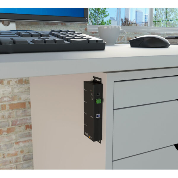 6851357_4857941565.jpg StarTech.com 4-Port Industrial USB 3.0 Hub with ESD Protection~4-Port USB 3.0 Hub - 5Gbps - Metal Industrial USB-A Hub - Wall or Desk Mountable USB Data Hub - TAA Compliant USB Expander Hub