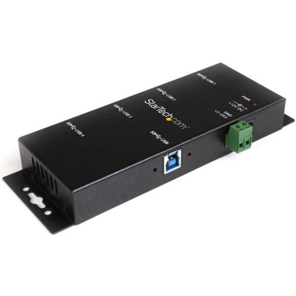 6851357_5844520281.jpg StarTech.com 4-Port Industrial USB 3.0 Hub with ESD Protection~4-Port USB 3.0 Hub - 5Gbps - Metal Industrial USB-A Hub - Wall or Desk Mountable USB Data Hub - TAA Compliant USB Expander Hub