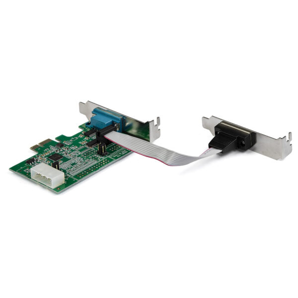 StarTech.com 2-port PCI Express RS232 Serial Adapter Card - PCIe RS232 Serial Host Controller Card - PCIe to Serial DB9 - 16950 UART - Low Profile Expansion Card - Windows & Linux