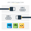 StarTech.com 1m USB-C Charging Cable, USB-IF Certified USB C Cable, 240W PD EPR, USB 2.0 Type-C Laptop Charger Cord, USB-C Data Transfer Cable, TPE Jacket, M/M