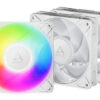 6dc16ada3218c8dfc3b690ceac72e1a7d1381c04.jpg ARCTIC Freezer P12 Pro A-RGB (White) - 3 Pack 120 mm A-RGB PWM Fan with Cable Splitter