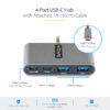 StarTech.com 4-Port USB-C Hub with 100W Power Delivery Pass-Through - 2x USB-A + 2x USB-C - USB 3.0 5Gbps - 1ft (30cm) Long Cable - Portable USB Type-C to USB-A/C Hub