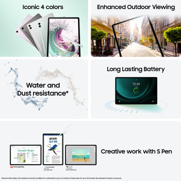 Samsung Galaxy Tab S9 FE Samsung Exynos 256 GB 27.7 cm (10.9") 8 GB Wi-Fi 6 (802.11ax) Android 13 Silver