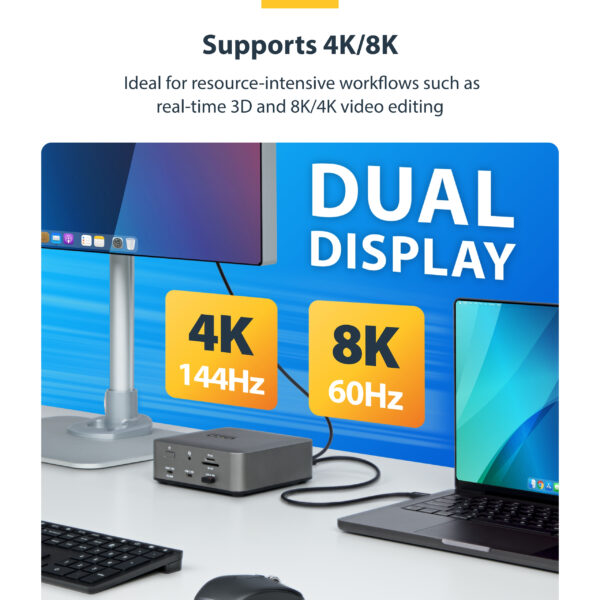 StarTech.com 1.5ft (50cm) Thunderbolt 5 Cable, 80Gbps/Up to 120Gbps, 240W PD, 8K 60Hz, Certified Thunderbolt Cable - Compatible w/Thunderbolt 4/USB4/USB-C