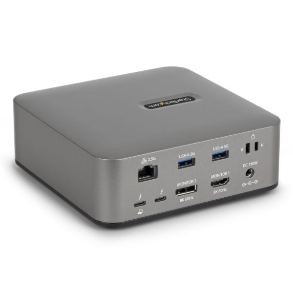 75611d5928ee9e38f289f530b551aeb17e1a6aeb.jpg StarTech.com Thunderbolt 5 Docking Station, DP / HDMI, Triple Monitor Dock up to 4K 144Hz or Dual 8K 60Hz, 5x USB Ports, 140W Laptop Charging