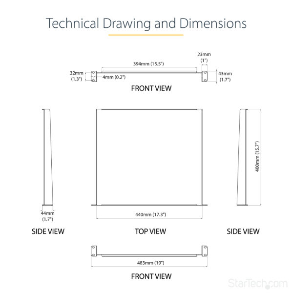 75731938_6608152704.jpg StarTech.com 1U Server Rack Shelf - Universal Rack Mount Cantilever Shelf for 19" Network Equipment Rack & Cabinet - Heavy Duty Steel – Weight Capacity 44lb/20kg - 16" Deep Tray, Black