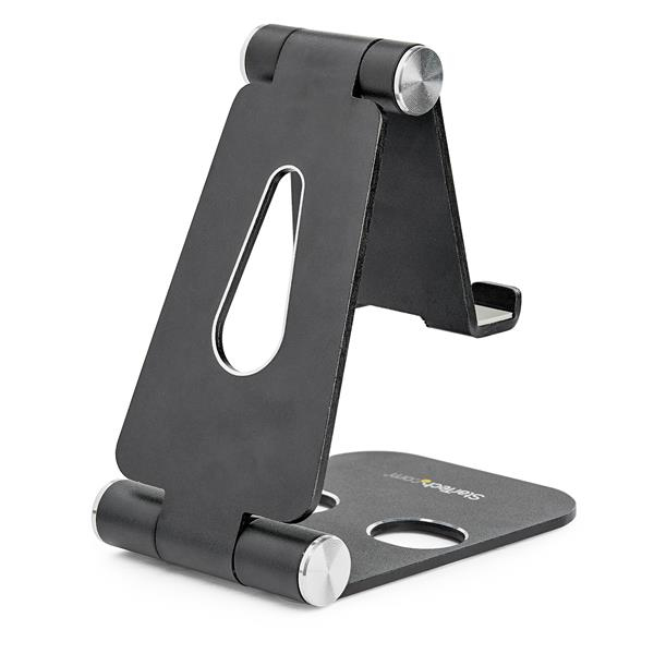 77943598_2542453734.jpg StarTech.com Phone and Tablet Stand - Foldable Universal Mobile Device Holder for Smartphones & Tablets - Adjustable Multi-Angle Ergonomic Cell Phone Stand for Desk - Portable - Black