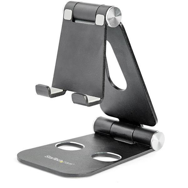 77943598_2752406474.jpg StarTech.com Phone and Tablet Stand - Foldable Universal Mobile Device Holder for Smartphones & Tablets - Adjustable Multi-Angle Ergonomic Cell Phone Stand for Desk - Portable - Black