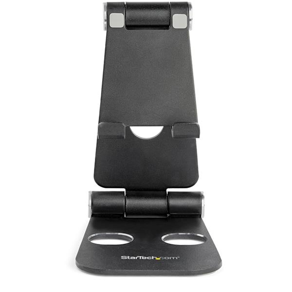 77943598_6937656479.jpg StarTech.com Phone and Tablet Stand - Foldable Universal Mobile Device Holder for Smartphones & Tablets - Adjustable Multi-Angle Ergonomic Cell Phone Stand for Desk - Portable - Black