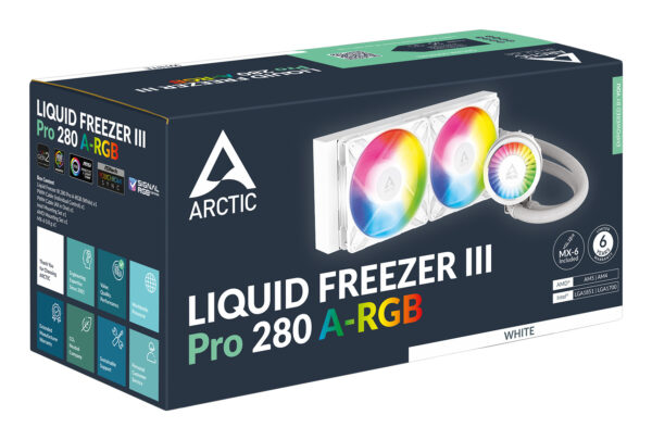 ARCTIC Liquid Freezer III Pro 280 A-RGB (White) Multi Compatible All-in-One CPU Water Cooler with A-RGB
