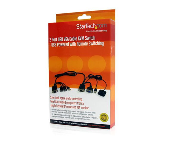 StarTech.com 2 Port USB VGA Cable KVM Switch w/ Remote Switching