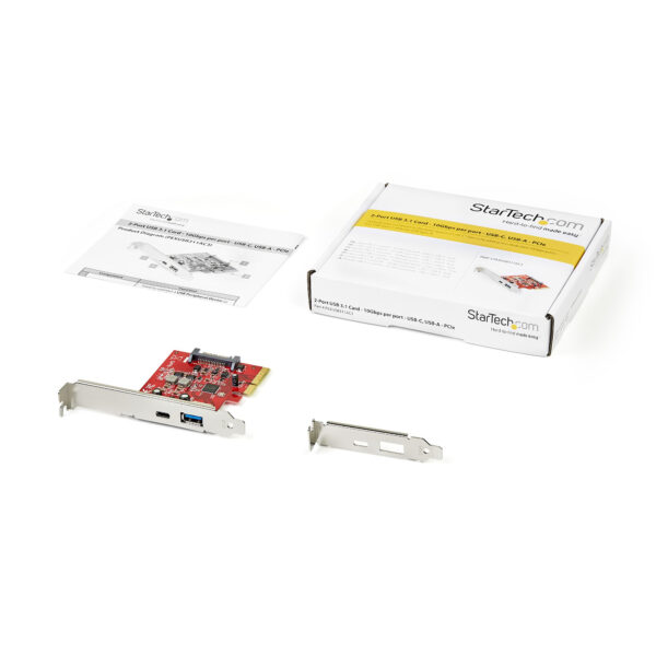 79583170_9744762735.jpg StarTech.com 2-Port 10Gbps USB-A & USB-C PCIe Card - USB 3.1 Gen 2 PCI Express Type C/A Host Controller Card Adapter - USB 3.2 Gen 2x1 PCIe Expansion Add-On Card - Windows, macOS, Linux