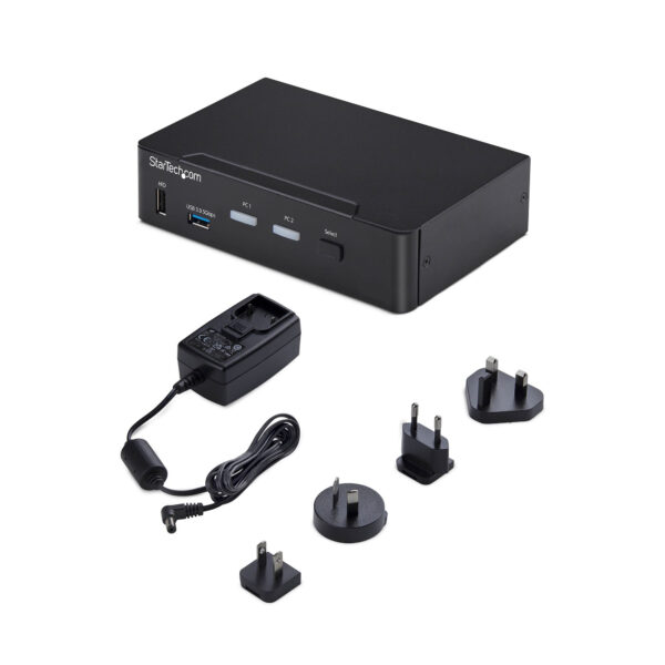 79779c1ab20aed0ff8008c9f58a97d4fd0848ce5.jpg StarTech.com 2-Port DisplayPort KVM Switch, 4K 60Hz, DP 1.2, EDID Management, 2-Port USB 3.0 Hub, 4x USB HID Ports, TAA Compliant