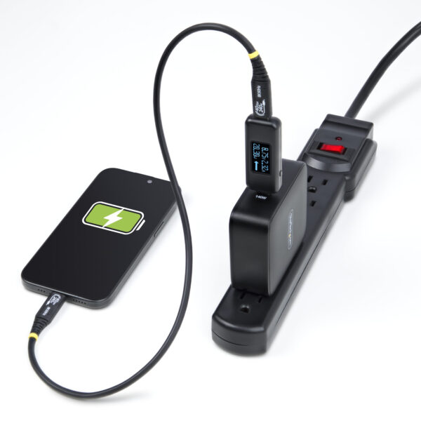 799dc12b9d772cf23b58a8593bfe8b128b3b644b.jpg StarTech.com USB-C Power Tester, Digital Multimeter, Bi-Directional Voltage and Current Meter, Up to 240W PD EPR, Portable USB-C Cable and Port Power Meter Tester