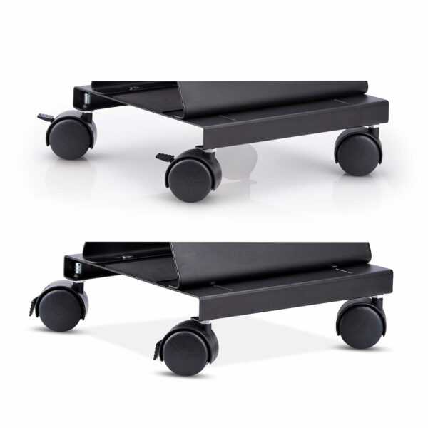 StarTech.com Computer Tower Cart, Rolling Mobile CPU Caddy on Wheels (Casters), Max Load 46.3lb/21kg, Adjustable PC Case Mount, Desktop Floor Stand, Steel Dolly
