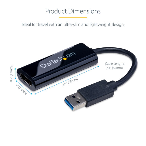 84e3393ffab90bfec87be63ee023c9f1d7a9aa9c.jpg StarTech.com USB 3.0 to HDMI Adapter, USB to HDMI Monitor Converter for Windows, 1080P (no support for macOS/ChromeOS/Linux) - TAA