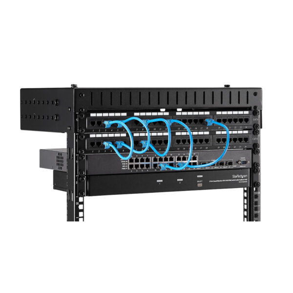 StarTech.com 8U 19" Wall Mount Network Rack - Adjustable Depth 12-20" 2 Post Open Frame Server Room Rack for AV/Data/ IT Communication/Computer Equipment/Switch w/Cage Nuts & Screws