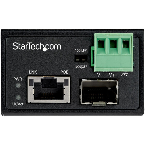 86648717_2308942127.jpg StarTech.com PoE+ Industrial Fiber to Ethernet Media Converter 30W - SFP to RJ45 - Singlemode/Multimode Fiber to Copper Gigabit Ethernet - Mini/Compact Size - IP-30/ -40 to +75C