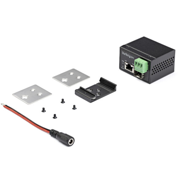 86648717_3057121742.jpg StarTech.com PoE+ Industrial Fiber to Ethernet Media Converter 30W - SFP to RJ45 - Singlemode/Multimode Fiber to Copper Gigabit Ethernet - Mini/Compact Size - IP-30/ -40 to +75C