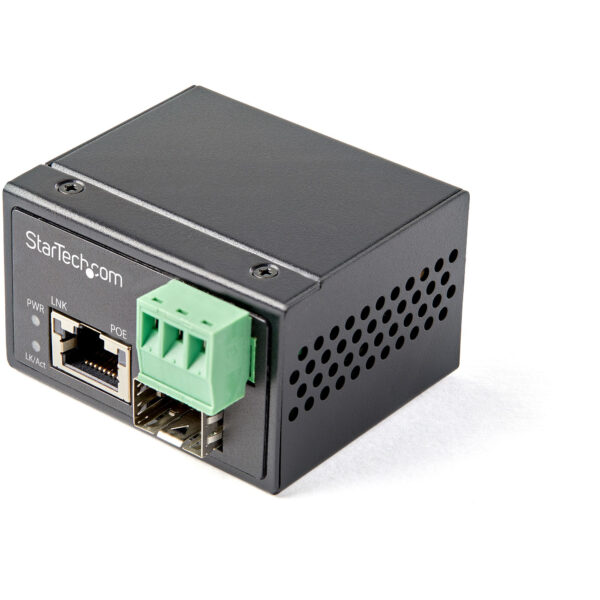 86648717_3313659025.jpg StarTech.com PoE+ Industrial Fiber to Ethernet Media Converter 30W - SFP to RJ45 - Singlemode/Multimode Fiber to Copper Gigabit Ethernet - Mini/Compact Size - IP-30/ -40 to +75C