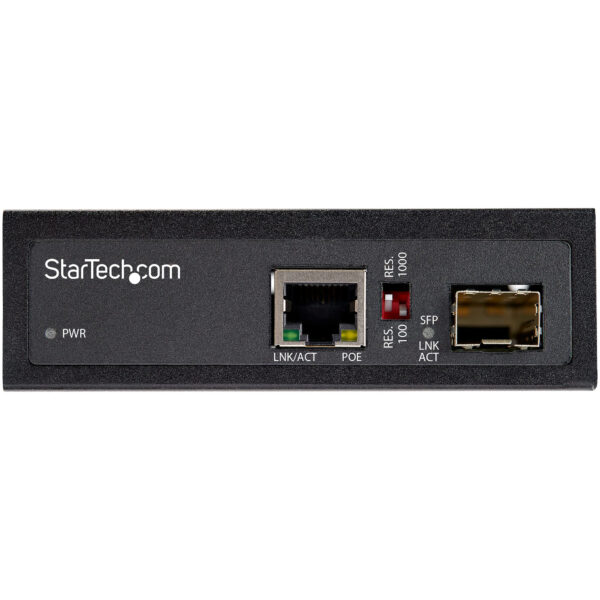 86648718_9635058735.jpg StarTech.com PoE+ Industrial Fiber to Ethernet Media Converter 60W - SFP to RJ45 - Singlemode/Multimode Fiber to Copper Gigabit Ethernet - Compact Size - IP-30/ -40 to +75C