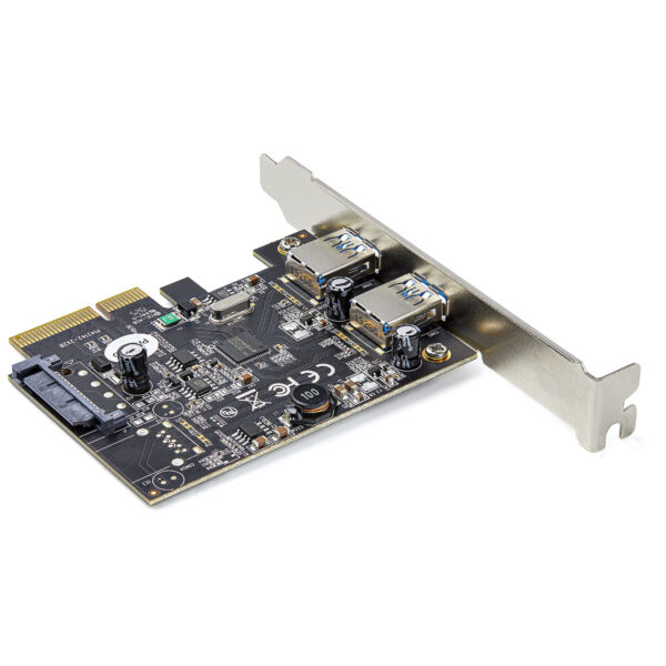 87890179_4781503564.jpg StarTech.com 2-Port USB PCIe Card with 10Gbps/port - USB 3.1/3.2 Gen 2 Type-A PCI Express 3.0 x2 Host Controller Expansion Card - Add-On Adapter Card - Full/Low Profile - Windows & Linux