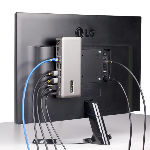 8bc039912df3bc1593add7b4e73f01bef1847a3e.jpg StarTech.com Triple-Monitor USB4 Docking Station, 4K 60Hz HDMI or DisplayPort, 100W Laptop Charging, 2.5GbE, USB-C Multi-Monitor Dock, Driverless