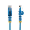 StarTech.com 15m Blue Slim CAT6 Ethernet Cable, Snagless, 100W PoE, UTP, LSZH, 28AWG Pure Bare Copper Wire, Slim RJ45 Network Patch Cord w/Strain Reliefs, Individually Tested