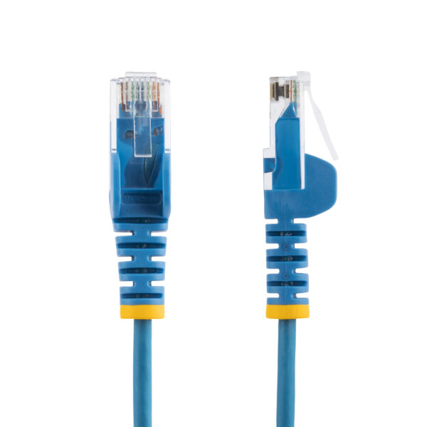 StarTech.com 15m Blue Slim CAT6 Ethernet Cable, Snagless, 100W PoE, UTP, LSZH, 28AWG Pure Bare Copper Wire, Slim RJ45 Network Patch Cord w/Strain Reliefs, Individually Tested