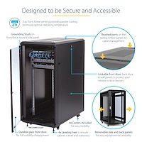 9175506_5232940342.jpg StarTech.com 4-Post 25U Server Rack Cabinet, Lockable 19" Data Rack Cabinet for Computer / AV / IT Equipment, Office / Home Network Rack with Casters & Adjustable Mounting Rails
