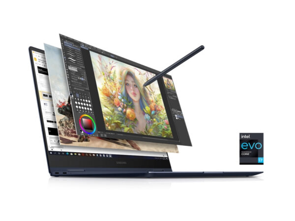 91818244_2181604967.jpg Samsung Galaxy Book Pro 360 NP950QDB-KB4UK laptop Intel® Core™ i7 i7-1165G7 Hybrid (2-in-1) 39.6 cm (15.6") Touchscreen Full HD 16 GB LPDDR4x-SDRAM 512 GB SSD Wi-Fi 6 (802.11ax) Windows 11 Home Navy