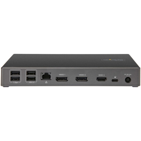 92042850_7862207896.jpg StarTech.com USB C Dock - Triple 4K Monitor USB Type-C Docking Station - 100W Power Delivery - DP 1.4 Alt Mode & DSC, 2x DisplayPort 1.4/HDMI 2.0 - 6xUSB (2x 10Gbps) - Windows/Chrome