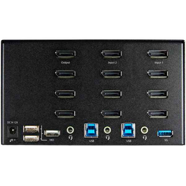 92043451_0175065197.jpg StarTech.com 2 Port Quad Monitor DisplayPort KVM Switch - 4K 60Hz UHD HDR - Desktop 4K DP 1.2 KVM with 2 Port USB 3.0 Hub (5Gbps) & 4x USB 2.0 HID Ports, Audio - Hotkey Switching - TAA