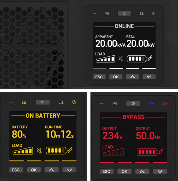 92176710_4134038340.jpg APC Smart-UPS On-Line, 15kVA/15kW, Rack/Tower, 230V/380V...415V, Hard wire 5-wire(3P+N+E)+3-wire(1P+N+E), Network Card, W/O rail kit