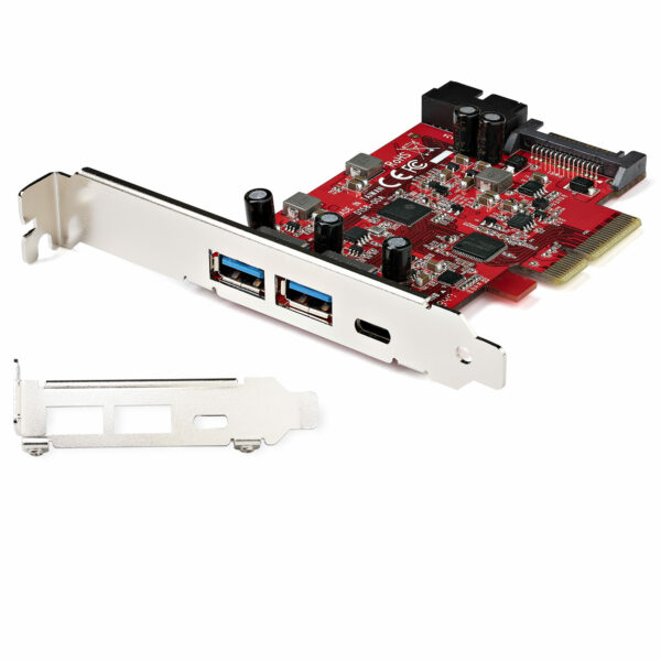 92799532_0793765744.jpg StarTech.com 5-Port USB PCIe Card - 10Gbps USB 3.1 Gen 2 PCIe Card w/ 1x USB-C & 2x USB-A - 1x 2 Port IDC (Internal 5Gbps USB Header Expansion) - USB C PCI Express Controller Card