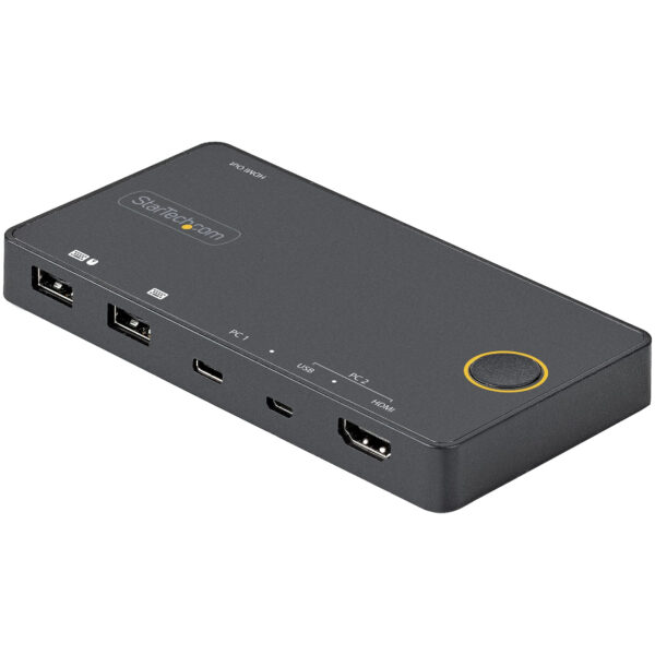 93871970_1236395647.jpg StarTech.com 2 Port Hybrid USB-A + HDMI & USB-C KVM Switch - Single 4K 60Hz HDMI 2.0 Monitor - Compact Desktop and/or Laptop HDMI KVM Switch - USB Bus Powered - Thunderbolt 3 Compatible