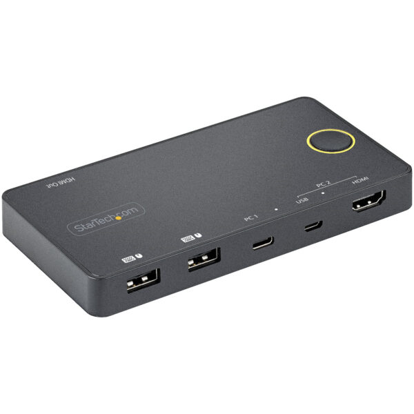 93871970_7223784127.jpg StarTech.com 2 Port Hybrid USB-A + HDMI & USB-C KVM Switch - Single 4K 60Hz HDMI 2.0 Monitor - Compact Desktop and/or Laptop HDMI KVM Switch - USB Bus Powered - Thunderbolt 3 Compatible