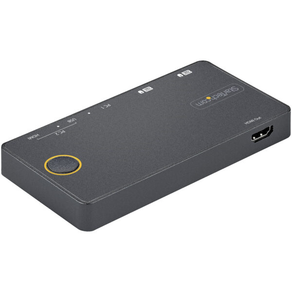 93871970_9652401653.jpg StarTech.com 2 Port Hybrid USB-A + HDMI & USB-C KVM Switch - Single 4K 60Hz HDMI 2.0 Monitor - Compact Desktop and/or Laptop HDMI KVM Switch - USB Bus Powered - Thunderbolt 3 Compatible
