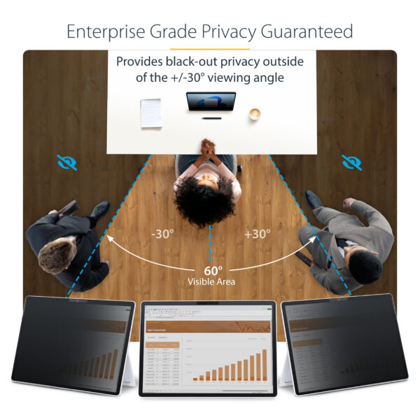965ee8c5bacd64ebe9700bb292d50ab747afac3d.jpg StarTech.com 4-Way Privacy Screen For 13-inch Surface Pro 8/9/X Laptop, Portrait/Landscape Modes, Touch-Enabled, +/- 30 Deg. View, Blocks up to 51% Blue Light, Anti-Glare