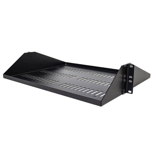 97229482_2158256562.jpg StarTech.com 2U Server Rack Shelf, Center Mounted Universal Vented Rackmount Cantilever Tray for 19" Network Equipment Rack, Heavy Duty Steel, 200lb Capacity, 14" Deep, Black