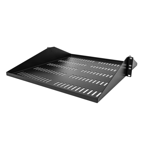 97229483_8326745755.jpg StarTech.com 2U Server Rack Shelf, Center Mounted Universal Vented Rackmount Cantilever Tray for 19" Network Equipment Rack, Heavy Duty Steel, 200lb Capacity, 20" Deep, Black