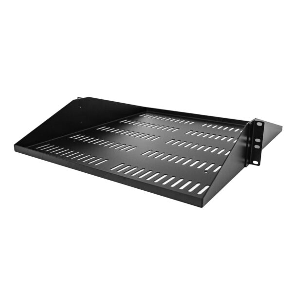 97229483_8492966660.jpg StarTech.com 2U Server Rack Shelf, Center Mounted Universal Vented Rackmount Cantilever Tray for 19" Network Equipment Rack, Heavy Duty Steel, 200lb Capacity, 20" Deep, Black