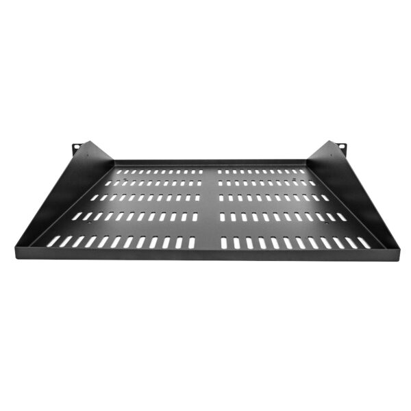 97229483_8613740104.jpg StarTech.com 2U Server Rack Shelf, Center Mounted Universal Vented Rackmount Cantilever Tray for 19" Network Equipment Rack, Heavy Duty Steel, 200lb Capacity, 20" Deep, Black