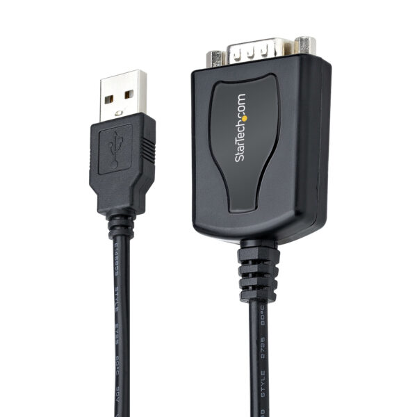 97407301_0042321392.jpg StarTech.com 3ft (1m) USB to Serial Cable with COM Port Retention, DB9 Male RS232 to USB Converter, USB to Serial Adapter for PLC/Printer/Scanner, Prolific Chipset, Windows/Mac