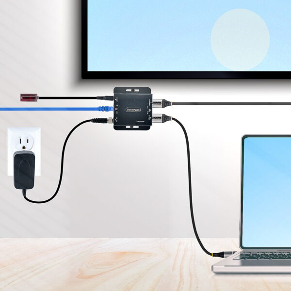 97407309_0824218000.jpg StarTech.com 4K HDMI Extender over CAT6/CAT5 Ethernet Cable, 4K 30Hz or 1080p 60Hz Video Extender, HDMI over Ethernet Cable, HDMI Transmitter and Receiver Kit, IR Remote Control