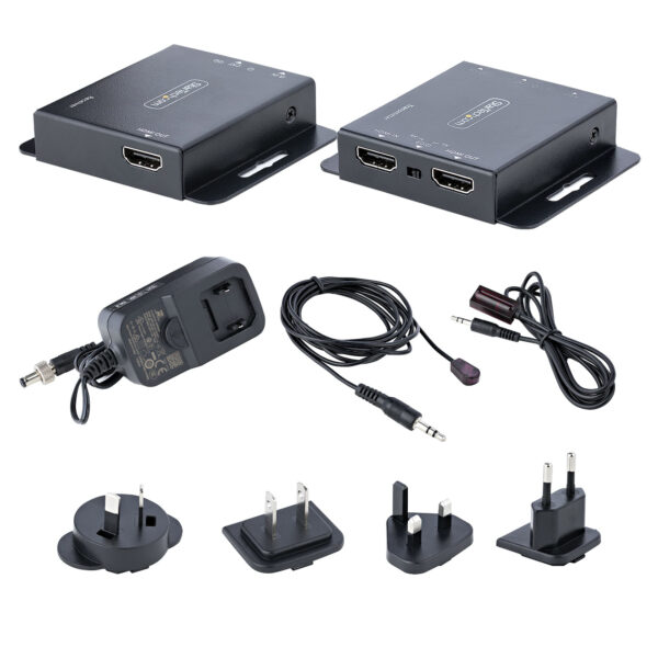 97407309_6245966932.jpg StarTech.com 4K HDMI Extender over CAT6/CAT5 Ethernet Cable, 4K 30Hz or 1080p 60Hz Video Extender, HDMI over Ethernet Cable, HDMI Transmitter and Receiver Kit, IR Remote Control