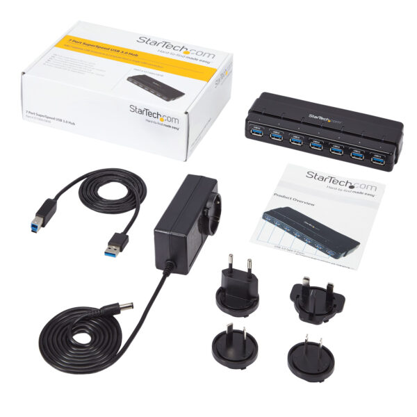 976dcd2a0306bd15310257b93d8b19f3.jpg StarTech.com 7-Port USB 3.0 Hub - Desktop~7-Port USB 3.0 Hub (5Gbps) - Desktop